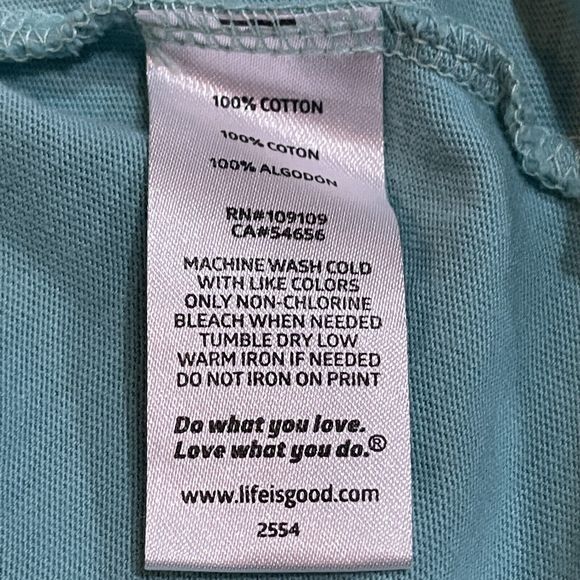 Life Is Good Crusher Tee Womens Long Sleeve Tee Size Small S Green V-Neck Shirt - Picture 9 of 10